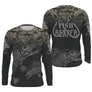 Tee-shirt pêche all-over arête poisson camouflage gris noir motif dark vue dos