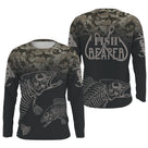 Tee-shirt pêche all-over arête poisson camouflage gris noir motif dark vue dos
