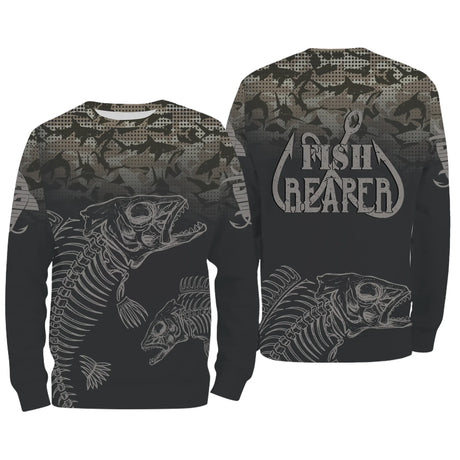 Cadeau Original pour Pêcheur, Tee shirt All-Over, T-Shirt Anti-UV, Arête de Poisson, Fish Reaper  - CTS21052219 Sweater All Over Unisexe