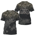 Polo pêche unisexe camouflage gris squelette poisson Fish Reaper vue côté