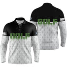Polo golf manche courte noir blanc vert pour passionné de golf affirmé