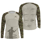 Hoodie pêche mouche manches camouflage croquis mouches schémas techniques vue dos