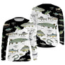 Sweat pêche all-over poissons noms scientifiques noir blanc motif éducatif vue dos