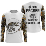Débardeur all-over pêche brochet humour Pêcher forcé de travailler camouflage prénom