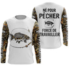 Débardeur all-over pêche carpe humour Pêcher forcé de travailler camouflage prénom