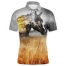 Polo Équitation Homme Femme, Cadeau Original Fan des chevaux, Cheval Dans Les Champs De Blé - CT24082223