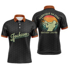 Polo golf homme rétro vintage noir orange prénom Jackson année 1990 édition limitée vue avant