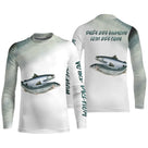 Manches longues enfant all-over pêche saumon gris argenté avec saumons argentés apprentissage