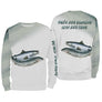 Sweater all-over pêche saumon gris argenté manches longues unisexe salmonidés rivière