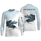 Manches longues enfant all-over pêche silure bleu pâle avec silures Big Heads apprentissage