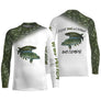 Manches longues enfant all-over pêche brochet camo vert avec brochet en chasse apprentissage