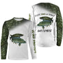 Manches longues pêche brochet camo vert et blanc unisexe motif brochet pour traque verticale