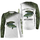 Manches longues pêche brochet camo vert et blanc unisexe motif brochet pour traque verticale
