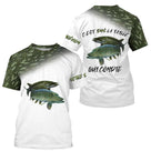T-shirt all-over pêche brochet camo vert avec brochet en attaque coupe unisexe lac