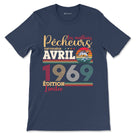 T-shirt anniversaire pêcheur noir motif vintage rétro Les meilleurs pêcheurs sont nés mois année Édition Limitée