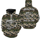Sweat zippé pêche truite all-over camouflage motif truite noire encrée prénom personnalisé moucheur écologique torrent