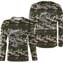 Hoodie pêche truite all-over camouflage forêt motif truite noire encrée pêcheur prénom personnalisé écologique