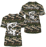 Tee Shirt Humour Pêche du Saumon, Cadeau Original Pêcheur, Camouflage pour la Pêche, Tee shirt Personnalisé, J'peux Pas J'ai Pêche - CTS26042215