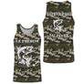 Sweat UV pêche saumon all-over camouflage forêt motif saumon humour Loin des Cons pêcheur prénom personnalisé
