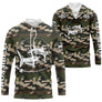 Sweat UV pêche silure all-over camouflage forêt motif silure noir encré humour Big Moustaches prénom personnalisé