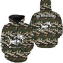 Sweat zippé pêche silure UV all-over camouflage motif silure humour Big Moustaches prénom personnalisé clonk