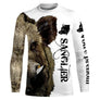 Manches longues enfant all-over chasse sanglier blanc et brun avec hure réaliste apprentissage