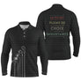 Polo de golf manches longues unisexe noir vintage sac de clubs lettrage rétro pour parcours frais