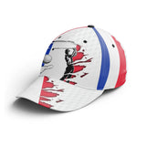 Casquette golf blanche drapeau France tricolore golfeuse swing patriote unisexe parcours