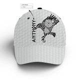 Alpenext - Casquette De Golf Performance Noir et Blanc, Motifs L'art du Tatouage Corbeau Viking, Cadeau Personnalisé Idéal Pour Fans De Golf - CTS26052238