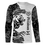 T-shirt chasse ours tatouage vue de face design moderne noir et blanc, coupe unisexe personnalisable