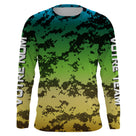 Maillot UV manches longues pêcheur camouflage pixel team prénom personnalisé