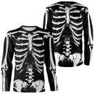 Costume Halloween squelette variante avec motif anatomique complet