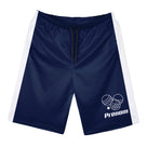 Short pétanque bleu marine et blanc homme avec motif boules pétanque, prénom personnalisé