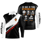 Polo manches longues homme noir Passion Bouliste design tendance dos prénom logo personnalisé