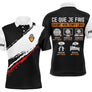 Polo pétanque homme noir Passion Bouliste design tendance dos prénom manche logo torse personnalisé