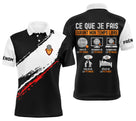 Polo pétanque homme noir Passion Bouliste design tendance dos prénom manche logo torse personnalisé