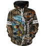 Sweater all-over pêche brochet camouflage roseau motif carnassier