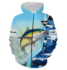 Polo zippé manches longues pêche thon camouflage marin, tenue technique pour skipper et guide pêche personnalisée