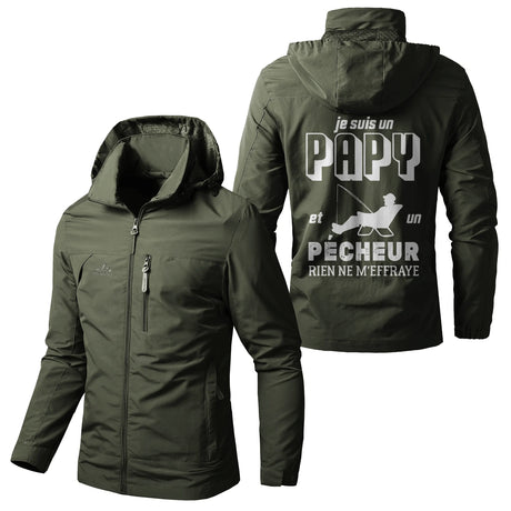 Veste Imperméable et Coupe-Vent - Je Suis Un Papy Pêcheur, Cadeau Drôle Grand-père - CT05092349 Vert