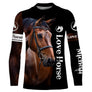 Sweat capuche cheval bai all-over fond noir motif cheval bai expressif Love Horse cavalière prénom personnalisé