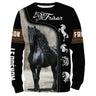 Alpenext Sweater Le Frison, Race de Chevaux de Selle Pays-Bas, Amoureux des Chevaux, Chevaux Passion, 3D All-Over Tee Shirt Personnalisé, Cadeau pour Homme, Femme, Enfant qui Aime Les Chevaux - CTS07052210