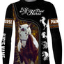 Sweat capuche cheval Paint Horse all-over fond noir motif Paint Horse blanc alezan cavalier prénom personnalisé