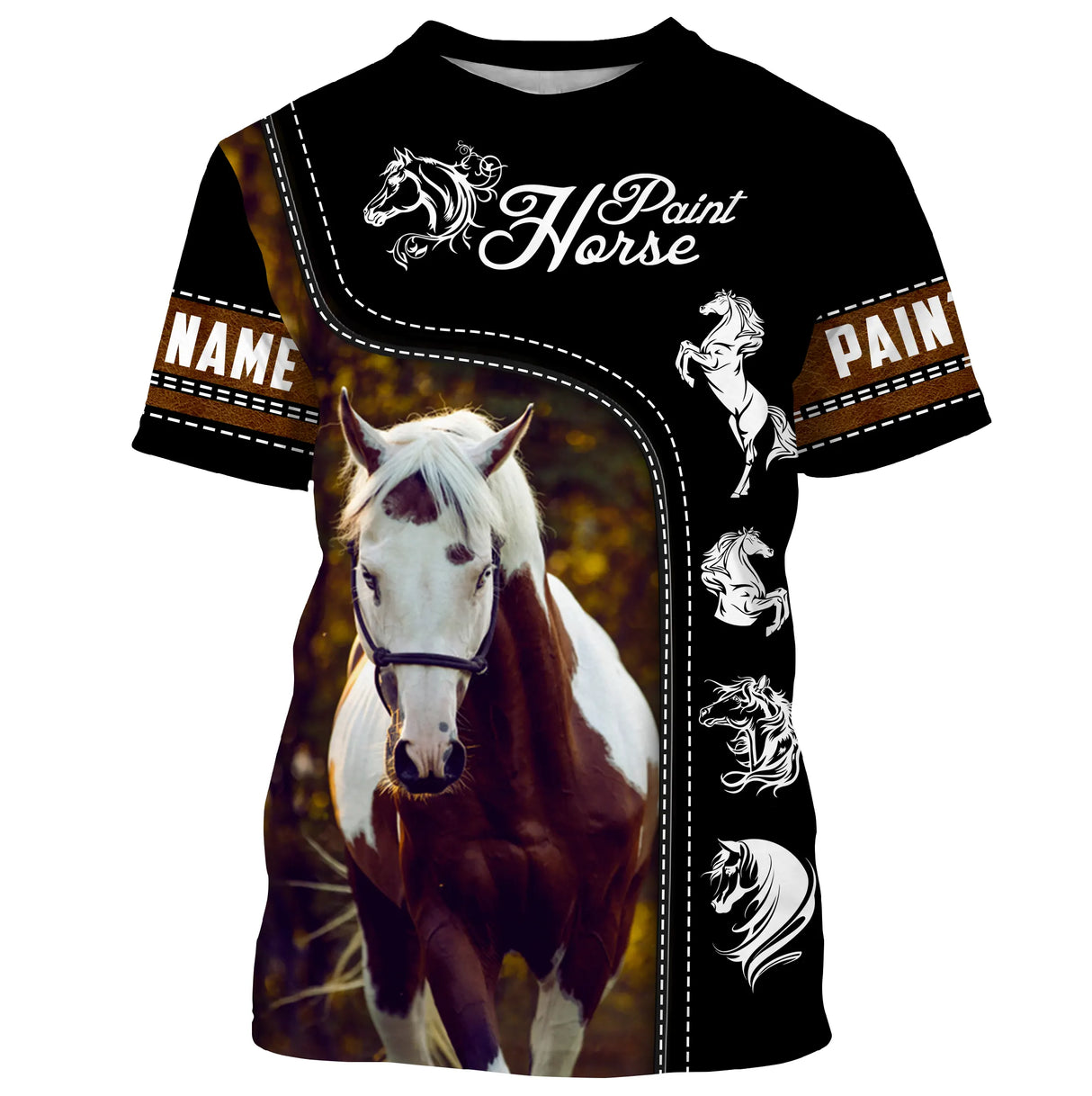 T-shirt Le Paint Horse, Race de Chevaux Américaine - T-shirt 3D All-Over Personnalisé - Cadeau pour Homme, Femme, Enfant qui Aime Les Chevaux - Alpenext