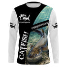 Manches longues anti-UV pêche silure noir et blanc motif silure Catfish Passion all-over