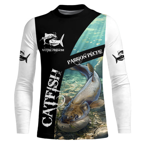 T-shirt Pêche du Silure, Catfish, Poisson de Chat, Cadeau Peronnalisé Pêcheur, Passion Pêche - CT07072208 T-shirt All Over Manches Longues Enfant