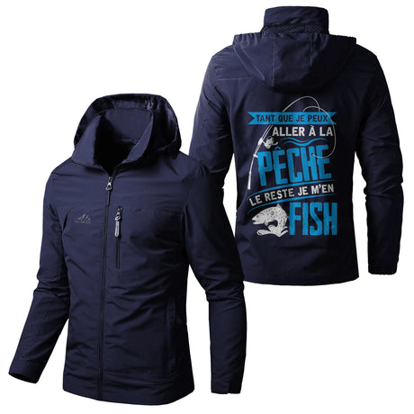 Veste Imperméable Humour Pêcheur - Tant Que Je Peux Aller À Lâ Pêche, Le Reste Je M'en Fish - CT07092357 Marine