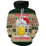 Sweat zippé Noël Merry Drunk chope bière géante, tenue festive humoristique pour soirée réveillon