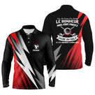Polo de golf manches longues unisexe rouge et noir éclairs Le Bonheur Faire Du Golf parcours frais