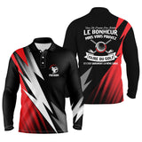 Polo de golf manches longues unisexe rouge et noir éclairs Le Bonheur Faire Du Golf parcours frais