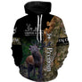 Sweat à capuche chasse cerf à l'arc camouflage forêt pour archer cynégétique, marquage prénom intégré